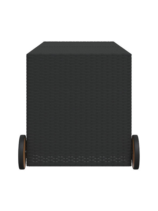 vidaXL Μπαούλο Αποθήκευσης Εξωτερικού Χώρου Rattan 283lt Μαύρο Μ127xΠ55xΥ56εκ.