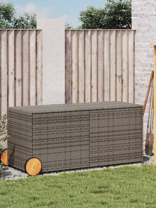 vidaXL Μπαούλο Αποθήκευσης Εξωτερικού Χώρου Rattan 283lt Μ127xΠ55xΥ56εκ.