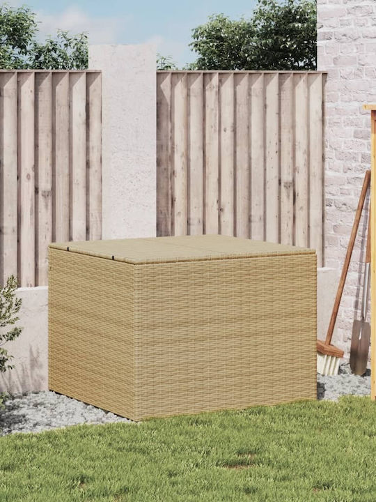 vidaXL Μπαούλο Αποθήκευσης Εξωτερικού Χώρου Rattan 291lt Μπεζ Μ80xΠ75xΥ59εκ.