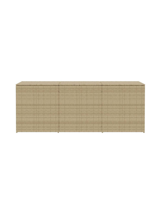 vidaXL Μπαούλο Αποθήκευσης Εξωτερικού Χώρου Rattan 984lt Μπεζ Μ180xΠ90xΥ70εκ.