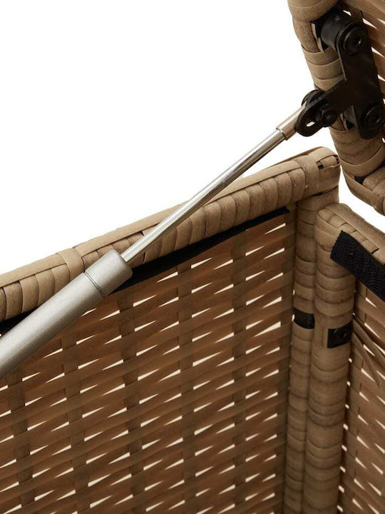 vidaXL Außenlagerbox Rattan 283Es Beige L120xB50xH56cm