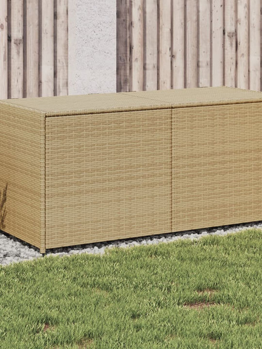 vidaXL Außenlagerbox Rattan 283Es Beige L120xB50xH56cm