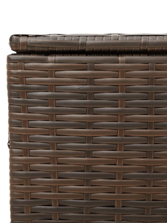 vidaXL Μπαούλο Αποθήκευσης Εξωτερικού Χώρου Rattan 190lt Καφέ Μ107xΠ55xΥ50εκ.