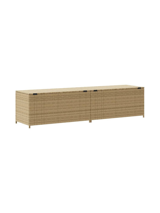 vidaXL Μπαούλο Αποθήκευσης Εξωτερικού Χώρου Rattan 469lt Μπεζ Μ200xΠ50xΥ58εκ.