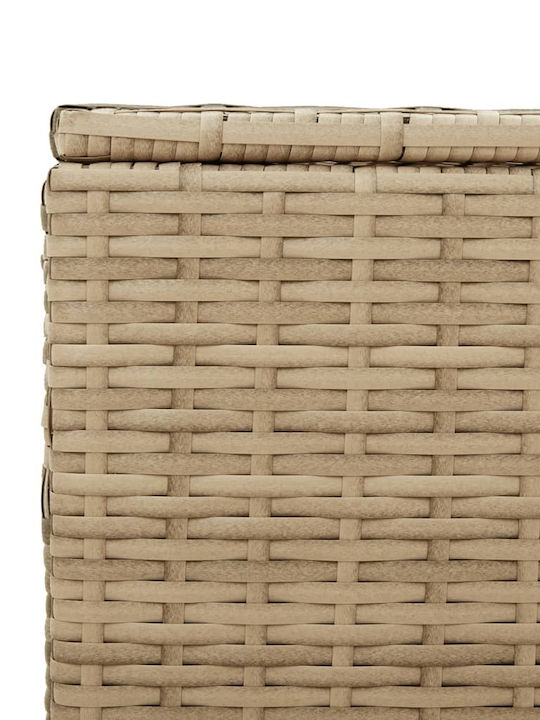 vidaXL Μπαούλο Αποθήκευσης Εξωτερικού Χώρου Rattan 469lt Μπεζ Μ200xΠ50xΥ58εκ.