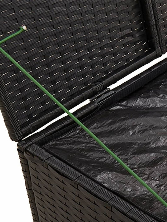 vidaXL Μπαούλο Αποθήκευσης Εξωτερικού Χώρου Rattan 291lt Μαύρο Μ80xΠ75xΥ59εκ.