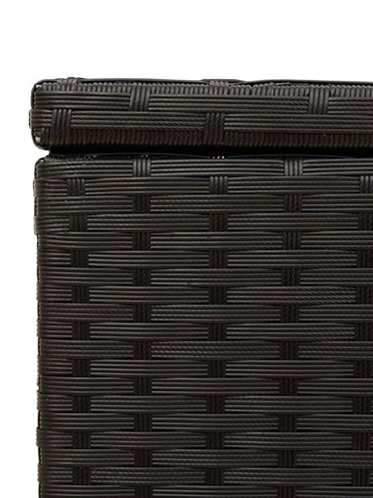 vidaXL Μπαούλο Αποθήκευσης Εξωτερικού Χώρου Rattan 291lt Μαύρο Μ80xΠ75xΥ59εκ.