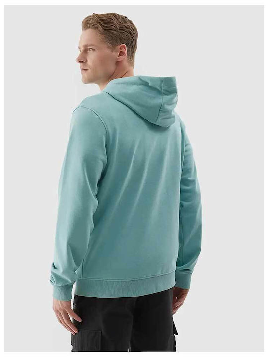 4F Herren Sweatshirt Jacke mit Kapuze und Taschen Grün