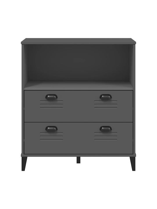 Bookcase Charcoal Grey 80x40x90cm