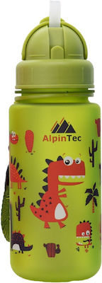 AlpinPro Παιδικό Παγούρι Δεινόσαυρος Πλαστικό με Καλαμάκι Tritan AlpinTec Kids 400ml
