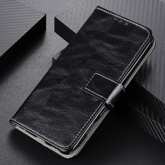Retro Wallet Δερμάτινο Μαύρο (Realme C21)