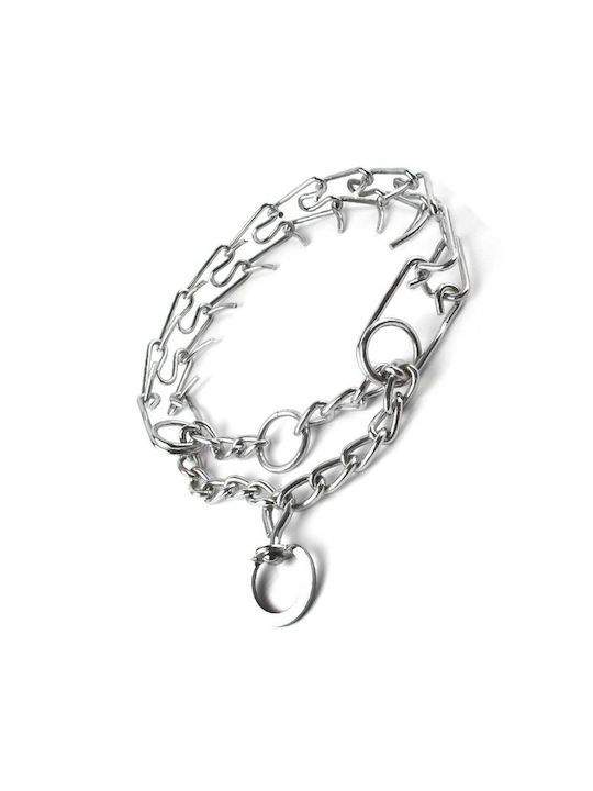 Dog Choker Chain in Silver color with Spikes 4mm x 60cm AMD010-093