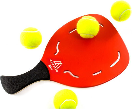 My Morseto Gold Beach Racket Red 400gr with Slanted Handle Black