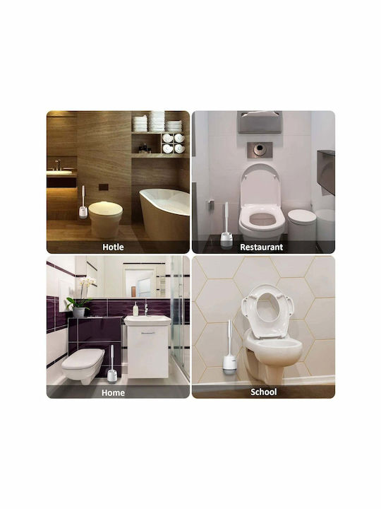 Toilette Kunststoff Badezimmer Toilettenbürste Weiß