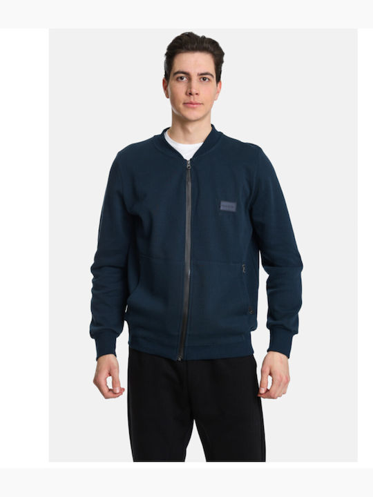 Paco & Co Men's Sweatshirt Jacket with Pockets Blue