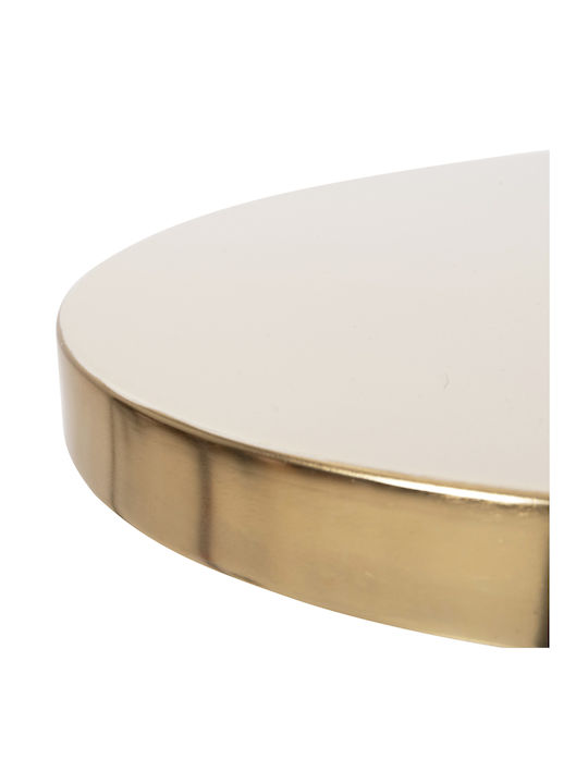 Round Side Coffee Table Ambur Metal Ecru-Gold W40.5xL40.5xH62cm