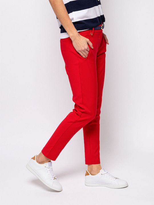 Women's Fabric Trousers Red