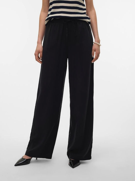 Vero Moda Women's Fabric Trousers in Loose Fit Black