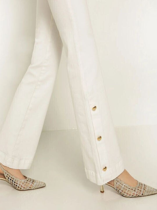 Women's Jean Trousers Flared White