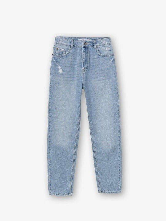 Tiffosi Hoch tailliert Damenjeanshose in Mom Passform Light Blue