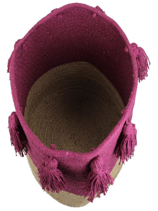 ArteLibre Set of Decorative Baskets Straw with Handles Purple 25x25x25cm 3pcs