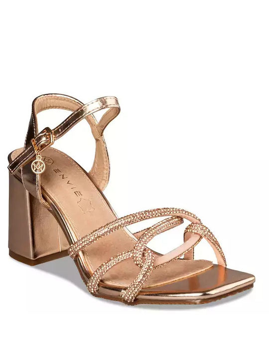 Envie Shoes Damen Sandalen in Gold Farbe