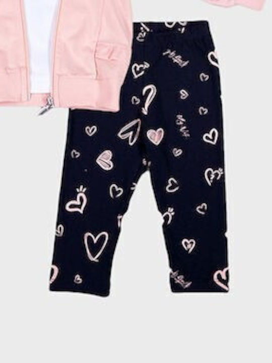 Nek Kids Wear Kids Sweatpants Set Rose 3pcs