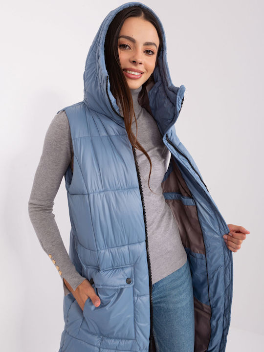 Sublevel Kurz Damen Ärmellos Puffer Jacke für Winter Blau