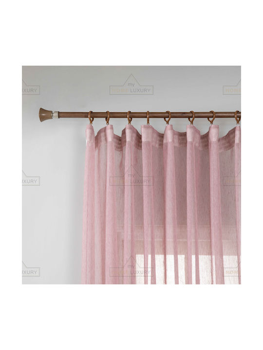 My Home Luxury Curtain with Pencil Pleat Line Pink 270x295cm