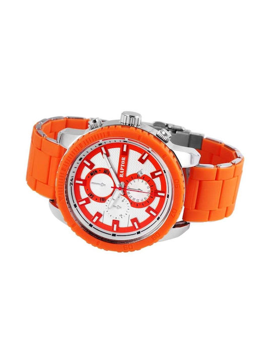 Raptor Watch with Orange Rubber Strap