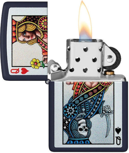 Zippo Queen Ветроустойчив Запалка с Пламък в Син Цвят