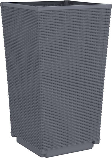 vidaXL Set 4 Planters Plastic Grey
