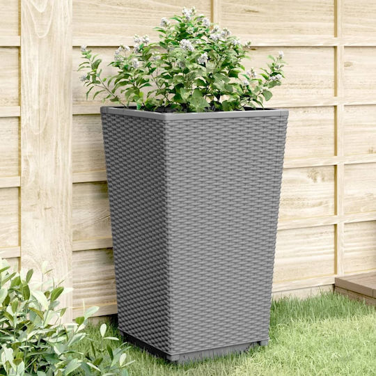 vidaXL Set 2 Planters Plastic Grey