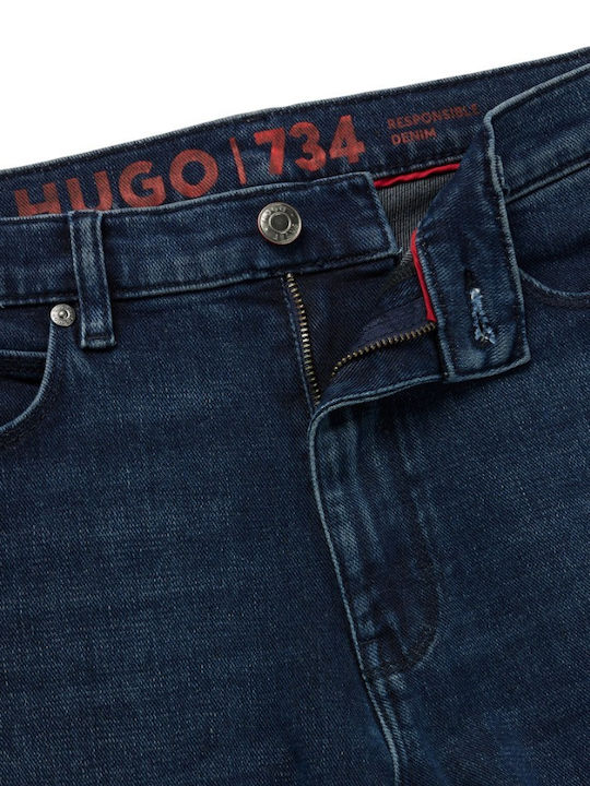 734 Men's Jeans Pants with Slim Fit Dark Blue