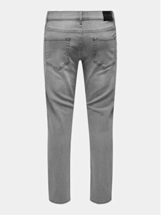 Only & Sons Pantaloni de Bărbați din Jean în Croială Slim Grey