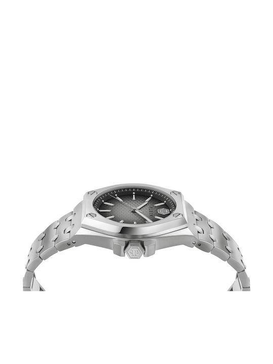 Philipp Plein Herrenuhr Batterie mit Silber Metallarmband