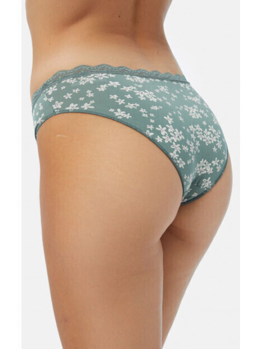 Fimelle Women's Slip 2Pack Seamless with Lace Khaki Floral