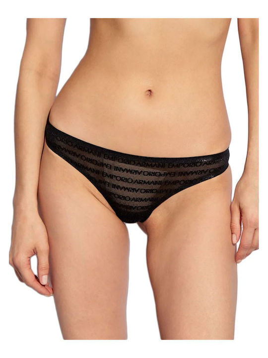 Γυναικεία String 2Pack με Δαντέλα Μαύρο