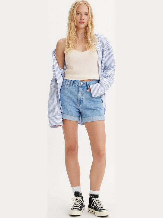 Rolled Women's Jean Shorts Light Blue