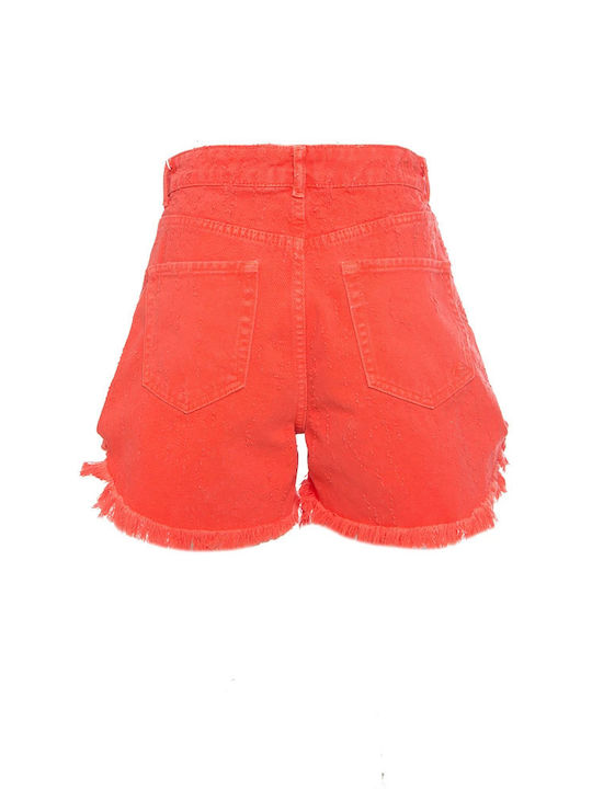 BSB Women's Jean High-waisted Shorts Coral