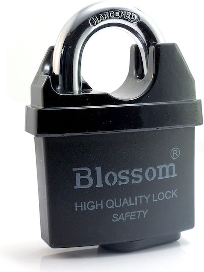 Blossom Steel Padlock Brass with Key 50mm Black 1pcs