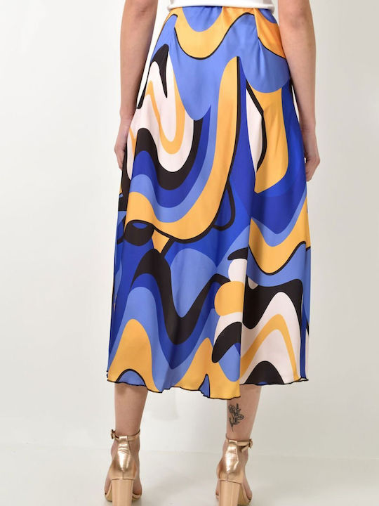 First Woman Satin Midi Rock in Lila Farbe