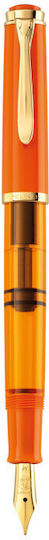 Pelikan M200 Writing Pen Broad Orange made of Steel with Blue Ink