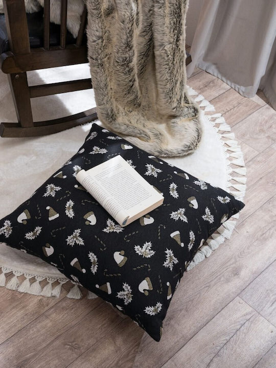 Teoran Christmas Decorative Square Pillowcase Black 45x45cm