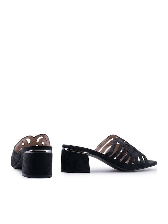 Mules mit Chunky Absatz in Schwarz Farbe