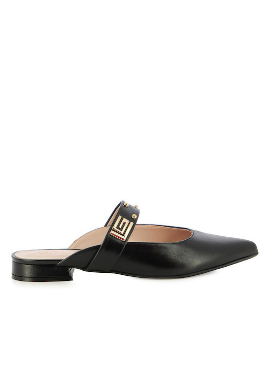 Guy Laroche Plat Piele Mules în Negru Culoare