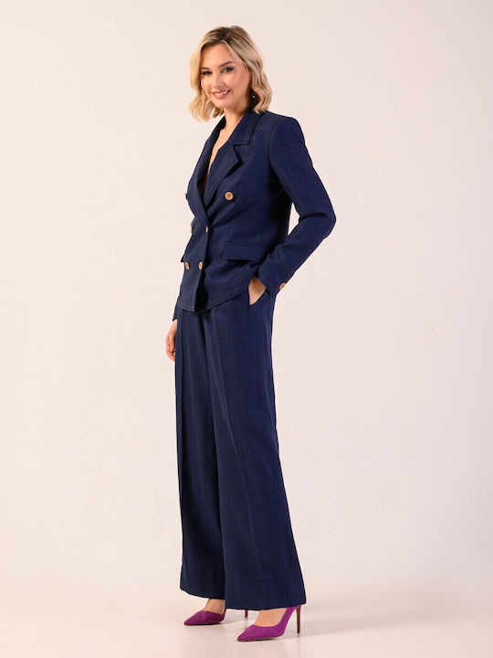 Derpouli Women's Blazer Blue