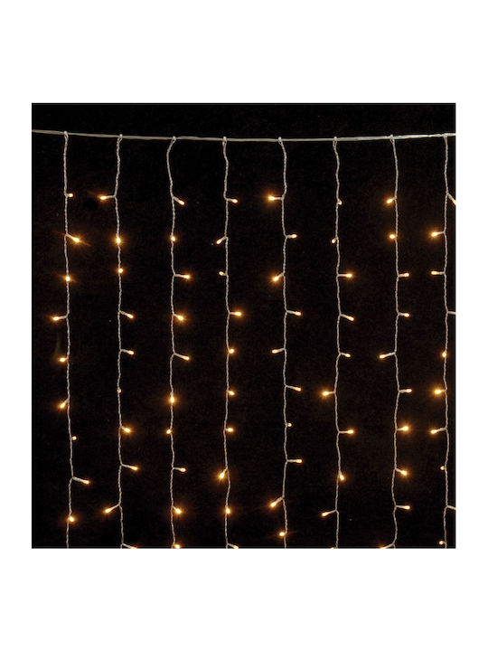 300 Christmas Lights LED 100cm Warm White of type Curtain with Transparent Cable Lianos