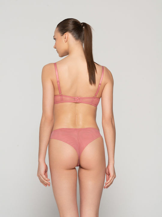 Balconette Pink Σουτιέν mit leichter Polsterung