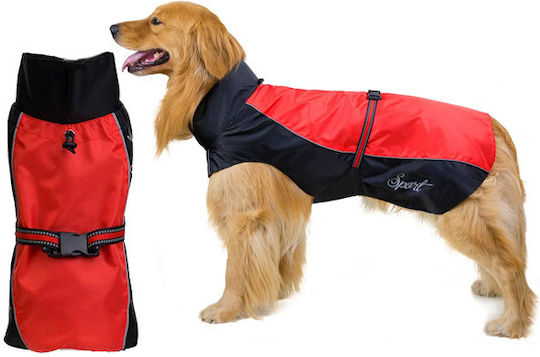 Value Red Waterproof Dog Coat with 45cm Back Length